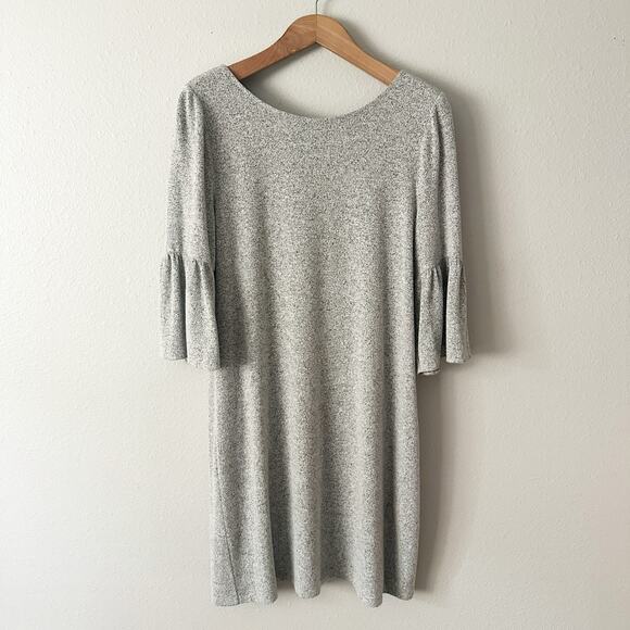 WHBM Gray Super Soft Knit Satin Tie Back Mini Dress women’s size XL - Picture 3 of 11